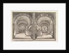 Two views of a grotto, both views with a fountain with a seated statue, seen from the …, ca. 1653 by Stefano della Bella