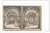 Two views of a grotto, both views with a fountain with a seated statue, seen from the …, ca. 1653 by Stefano della Bella