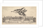 View of the Palais Cardinal, the figure of Fame at top center flying towards the left a…, 1649-51 by Stefano della Bella