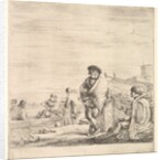 Standing sailor in center talking to a seated Levantine man to left, seen in profil…, ca. 1658-63 by Stefano della Bella
