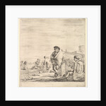 Standing sailor in center talking to a seated Levantine man to left, seen in profil…, ca. 1658-63 by Stefano della Bella