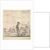 Standing sailor in center talking to a seated Levantine man to left, seen in profil…, ca. 1658-63 by Stefano della Bella