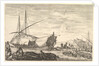 A galley covered in sails to left, six cannons and four people to left in foregroun…, ca. 1652-57 by Stefano della Bella