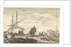 A galley covered in sails to left, six cannons and four people to left in foregroun…, ca. 1652-57 by Stefano della Bella