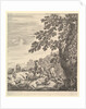 Two horsemen pass a flock, riding towards the left, a peasant woman and a young boy to…, ca. 1656 by Stefano della Bella