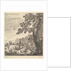 Two horsemen pass a flock, riding towards the left, a peasant woman and a young boy to…, ca. 1656 by Stefano della Bella