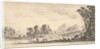 Plate 11: shepherdess seated to the right under a tree, watching her flock to the left…, ca. 1641 by Stefano della Bella