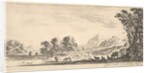 Plate 11: shepherdess seated to the right under a tree, watching her flock to the left…, ca. 1641 by Stefano della Bella