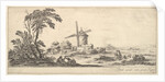 Plate 10: a family in center foreground, various figures and horses in middleground, a…, ca. 1641 by Stefano della Bella