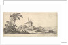 Plate 10: a family in center foreground, various figures and horses in middleground, a…, ca. 1641 by Stefano della Bella