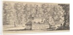 Plate 1: a monument with statues and a coat of arms in the center, a draughstman on th…, ca. 1641 by Stefano della Bella