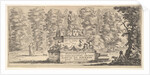 Plate 1: a monument with statues and a coat of arms in the center, a draughstman on th…, ca. 1641 by Stefano della Bella