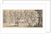 Plate 1: a monument with statues and a coat of arms in the center, a draughstman on th…, ca. 1641 by Stefano della Bella