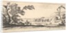 Plate 3: two horsemen crossing a river to right, a woman with two baskets atop a donke…, ca. 1641 by Stefano della Bella
