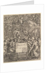 Frontispiece for 'The Works of Scarron'; the poet sitting in a chair…, 1649 by Stefano della Bella
