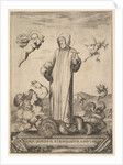 Saint Jean Gualbert trampling a monster with two human heads and a serpentine body, a flyi…, 1640 by Stefano della Bella