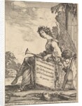 Frontispiece for 'Poems by Desmarets': a winged woman rep…, 1641 by Stefano della Bella