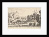 A waterfall descending from the mountains in the center background, various animals an…, ca. 1641 by Stefano della Bella