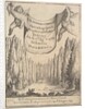Frontispiece for 'The Cypress Forest': two putti hold a tapestry in…, 1640 by Stefano della Bella