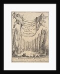 Frontispiece for 'The Cypress Forest': two putti hold a tapestry in…, 1640 by Stefano della Bella