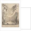 Frontispiece for 'The Cypress Forest': two putti hold a tapestry in…, 1640 by Stefano della Bella