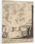 The test of fire, the monk Peter, the disciple Saint John Gualbert, passing through the fl…, 1640 by Stefano della Bella