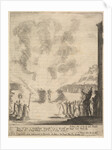 The test of fire, the monk Peter, the disciple Saint John Gualbert, passing through the fl…, 1640 by Stefano della Bella