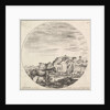 Plate 12: a shepherd sleeping on the ground to right, three horses to left, other h…, ca. 1643-48 by Stefano della Bella
