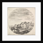 Plate 12: a shepherd sleeping on the ground to right, three horses to left, other h…, ca. 1643-48 by Stefano della Bella