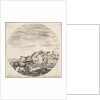 Plate 12: a shepherd sleeping on the ground to right, three horses to left, other h…, ca. 1643-48 by Stefano della Bella