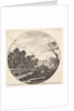 Plate 6: cows crossing a valley to left, a group of trees to left, a horseman and o…, ca. 1643-48 by Stefano della Bella