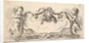 Plate 17: a cartouche with a marble center, an infant on either side holding a garland ove…, 1646 by Stefano della Bella
