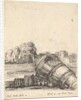 A mortar without a carriage lying on the ground to the right, soldiers firing canno…, ca. 1638-43 by Stefano della Bella