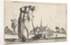 Plate 10: a peasant woman turned towards the right with a child on her back, a boy lyi…, ca. 1642 by Stefano della Bella