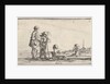 Plate 13: two peasants standing to left, a cripple kneeling on the ground in center, a…, ca. 1642 by Stefano della Bella