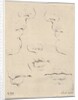 Plate 4: two profiles and three mouths, from 'The Book for Learning to Draw by Stefano della Bella