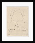 Plate 4: two profiles and three mouths, from 'The Book for Learning to Draw by Stefano della Bella