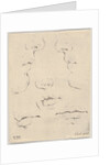Plate 4: two profiles and three mouths, from 'The Book for Learning to Draw by Stefano della Bella