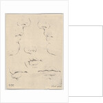 Plate 4: two profiles and three mouths, from 'The Book for Learning to Draw by Stefano della Bella