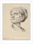 Plate 4: head of an old woman with a bonnet, looking left from 'Various heads and figures'…, 1650 by Stefano della Bella