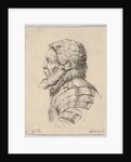 Plate 7: bust of a bearded soldier wearing armor, facing left in profile, from 'Various he…, 1650 by Stefano della Bella