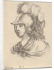 Plate 9: bust of Minerva, wearing a helmet with feathers, looking towards the left, from '…, 1650 by Stefano della Bella