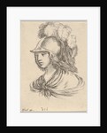 Plate 9: bust of Minerva, wearing a helmet with feathers, looking towards the left, from '…, 1650 by Stefano della Bella