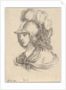 Plate 9: bust of Minerva, wearing a helmet with feathers, looking towards the left, from '…, 1650 by Stefano della Bella