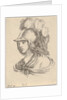 Plate 9: bust of Minerva, wearing a helmet with feathers, looking towards the left, from '…, 1650 by Stefano della Bella
