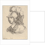 Plate 9: bust of Minerva, wearing a helmet with feathers, looking towards the left, from '…, 1650 by Stefano della Bella
