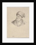 Plate 12: bust of an old Turkish man in a turban, looking towards the left, from 'Various …, 1650 by Stefano della Bella