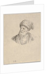 Plate 12: bust of an old Turkish man in a turban, looking towards the left, from 'Various …, 1650 by Stefano della Bella