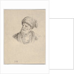 Plate 12: bust of an old Turkish man in a turban, looking towards the left, from 'Various …, 1650 by Stefano della Bella