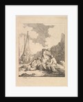 Fishermen by the Shore - Coastal Scene with a Man Sitting on the Ground Resting an Elbow o…, 1786 by Thomas Rowlandson